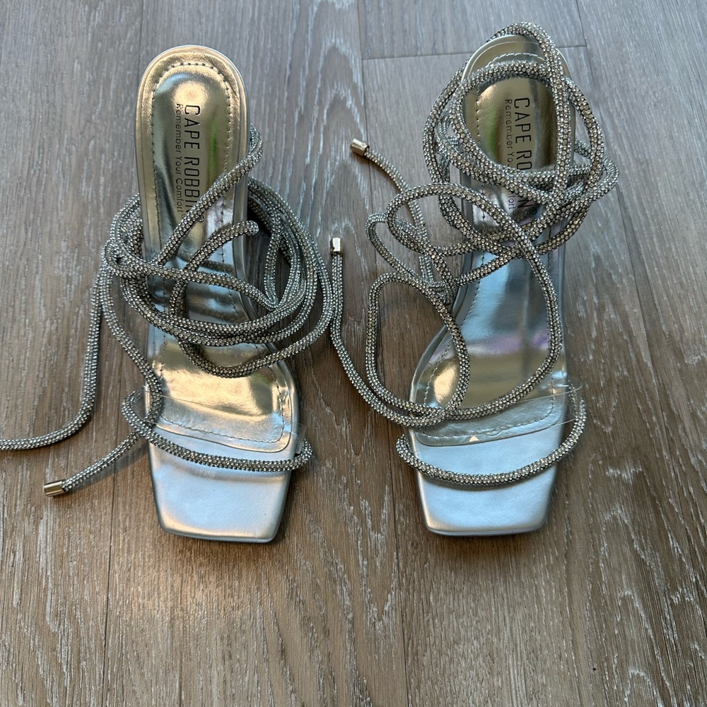 Cape Robbin Silver Strappy Heels